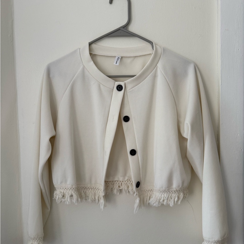 Women's Cream Button-Up Jacket